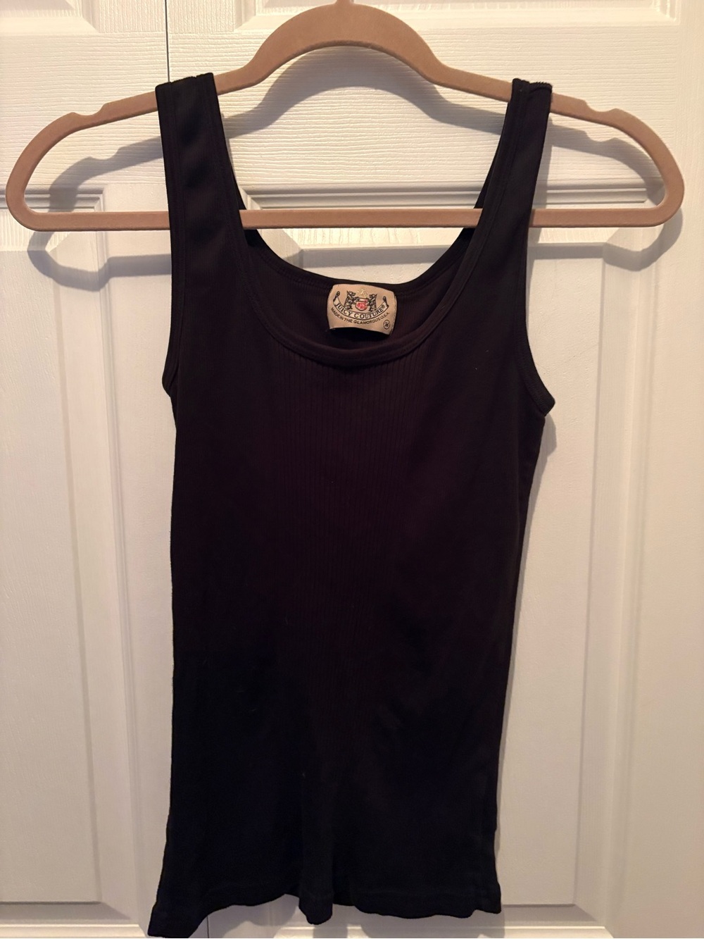 Juicy Couture Black Ribbed Scoop Tank